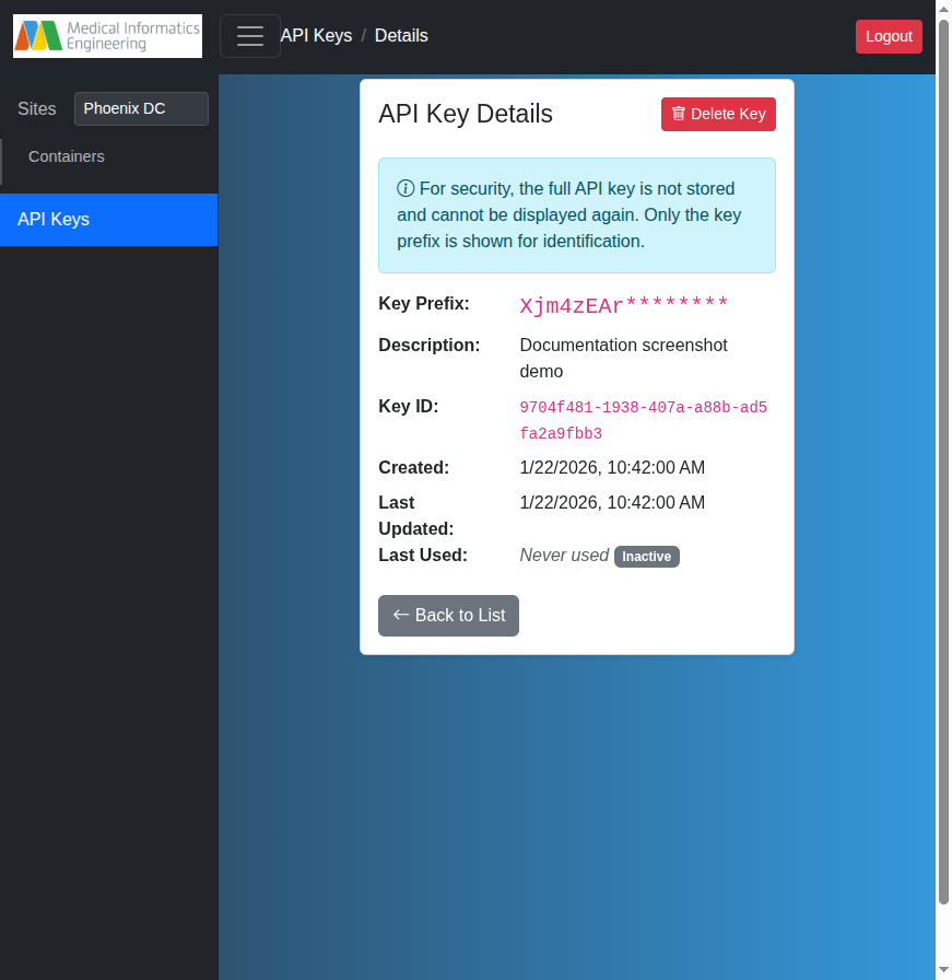 API Key Details